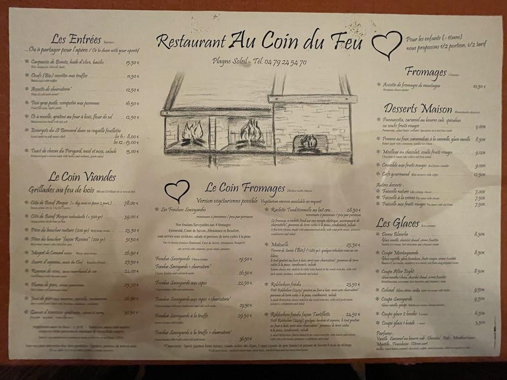 Coin Du Feu - Menu Image 2